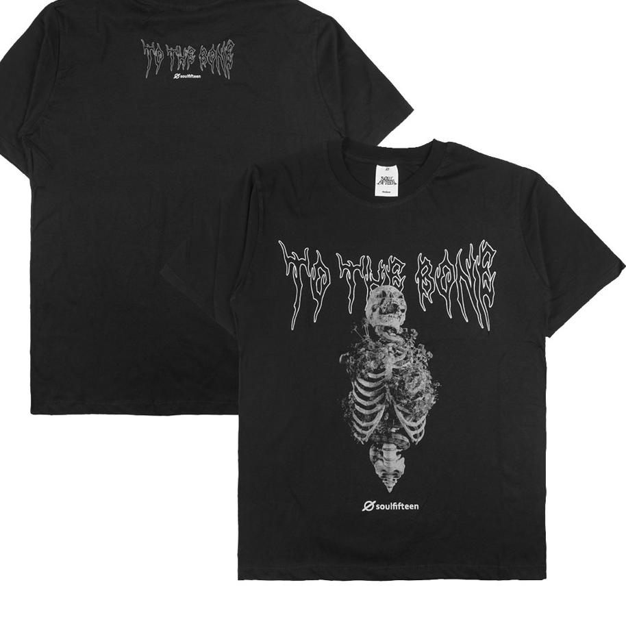 New Sale Soulfifteen Tshirt Bone soul - Black Kaos Pria
