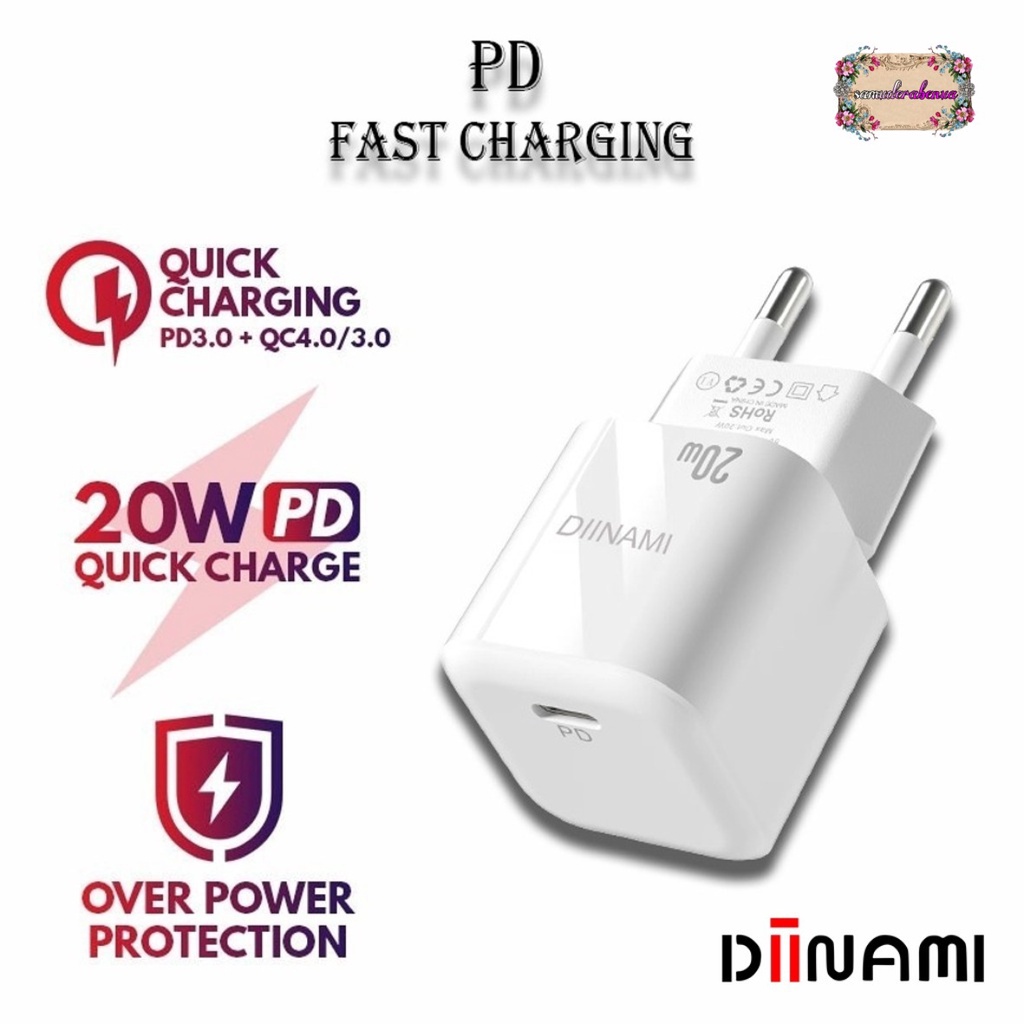 DIINAMI P8 Adaptor BATOK Charger CASHAN Power Nano 20 Batok Fast Charging 20W 3A Type-C (PD) Multi Protection SB4575