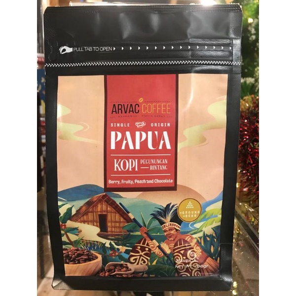 

Kopi Papua Arvac Coffee Pegunungan Bintang Asli Bag 200 gram