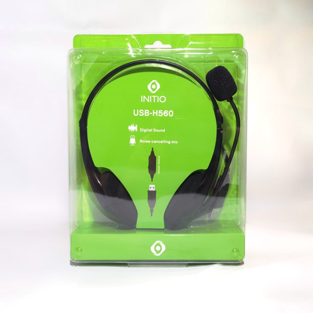 HEADSET INITIO USB-H560 HEADSET, BLACK