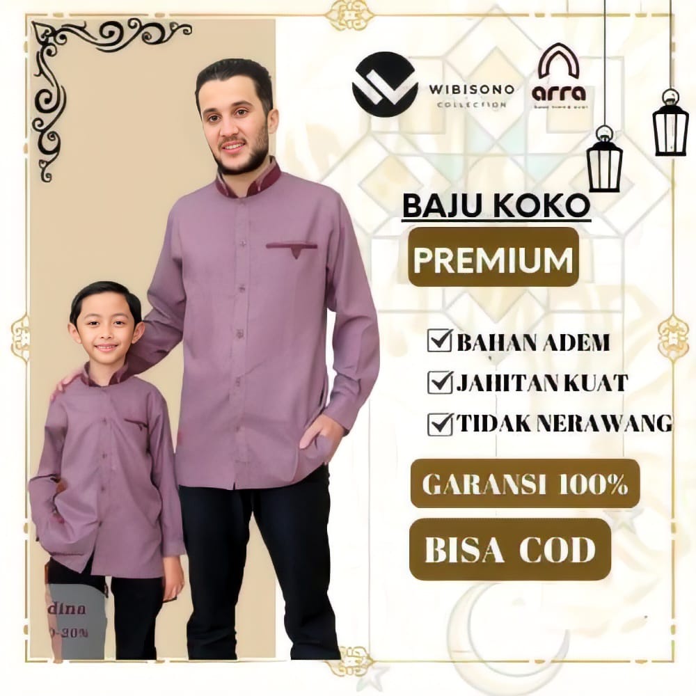 Sarimbit Keluarga 2023 Lebaran Arra Madina Maroon Baju Couple Keluarga Lebaran 2023