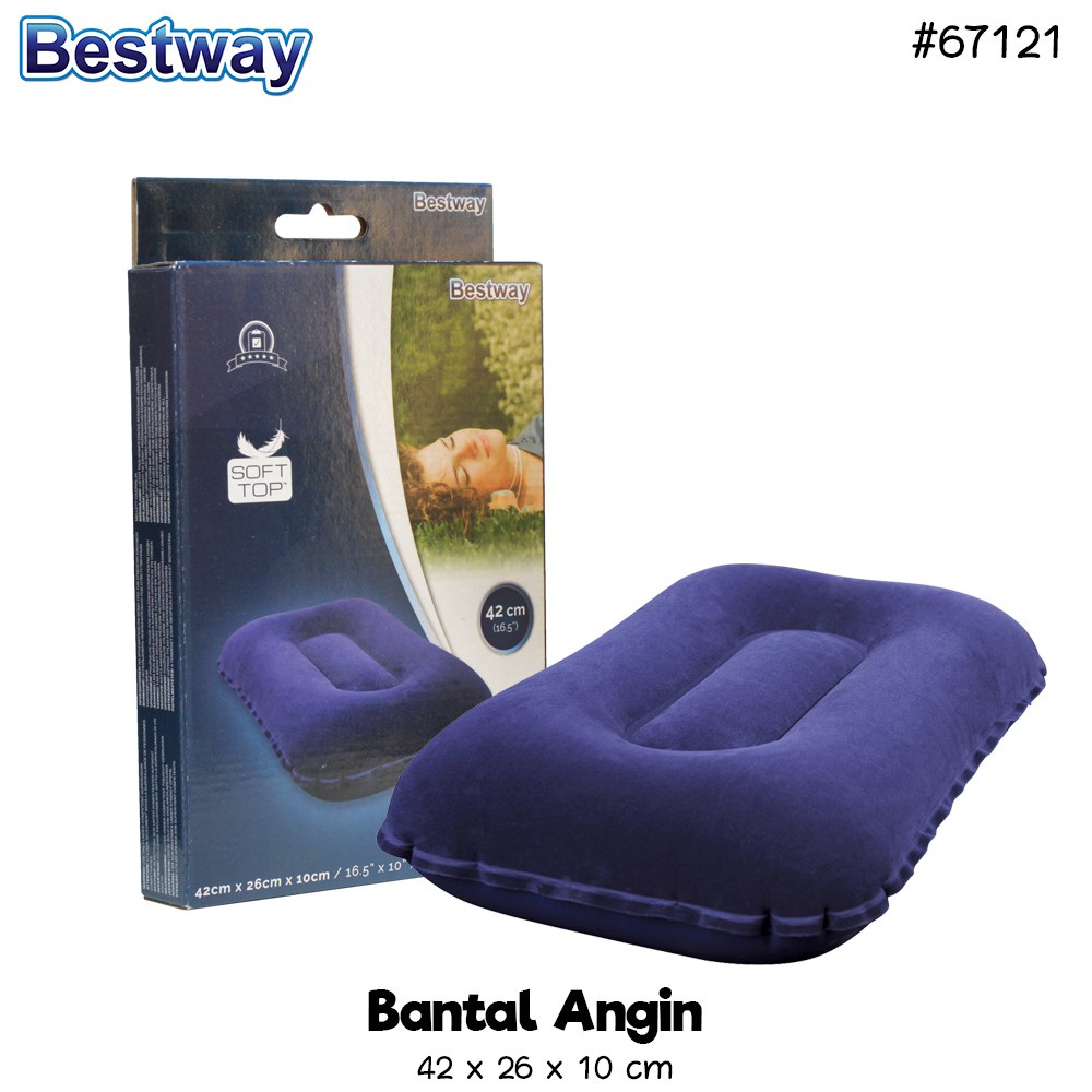 Bantal BESTWAY Bestway 67121 Flocked Air Pillow Portable / Bantal Angin / Ban