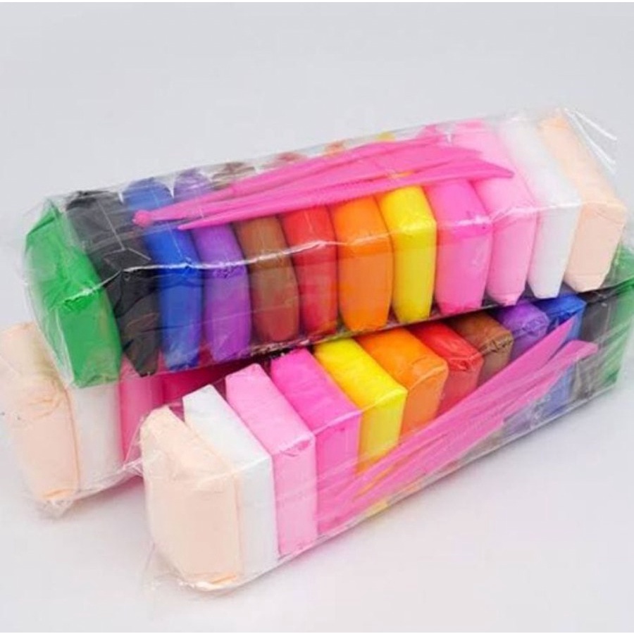 Clay Mainan Anak isi 12pcs / Mainan Edukasi Lilin anak / Mainan Anak clay isi 12 Warna
