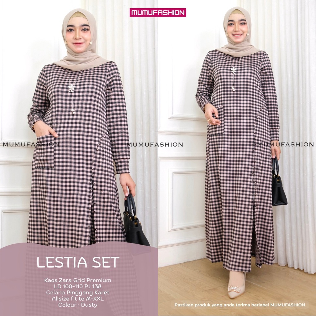 AJR- LUSIA LESTIA SETELAN BEST SELLER Setelan Gamis Celana Jumbo Wanita Muslim Import by MUMUFASHION