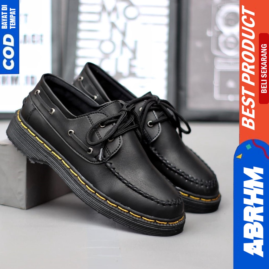 Sepatu Formal Pria Pantofel Docmart Low Boots Kerja Hitam Abrhm RIBERY