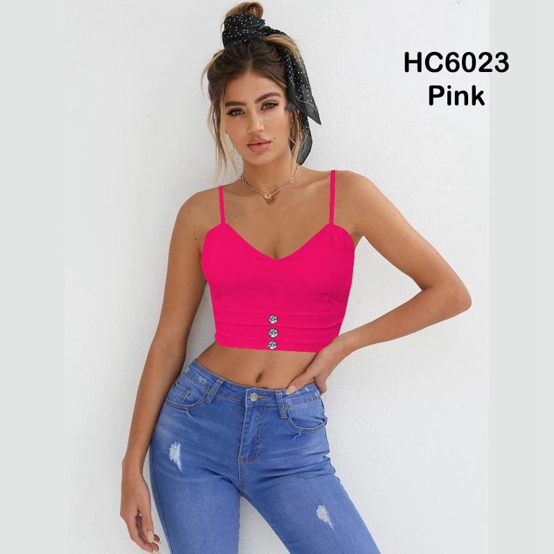 HC6023 Atasan Cotton Stretch Premium + Cup Bra / Atasan Tank Top / Atasan Blouse / Atasan Crop Top