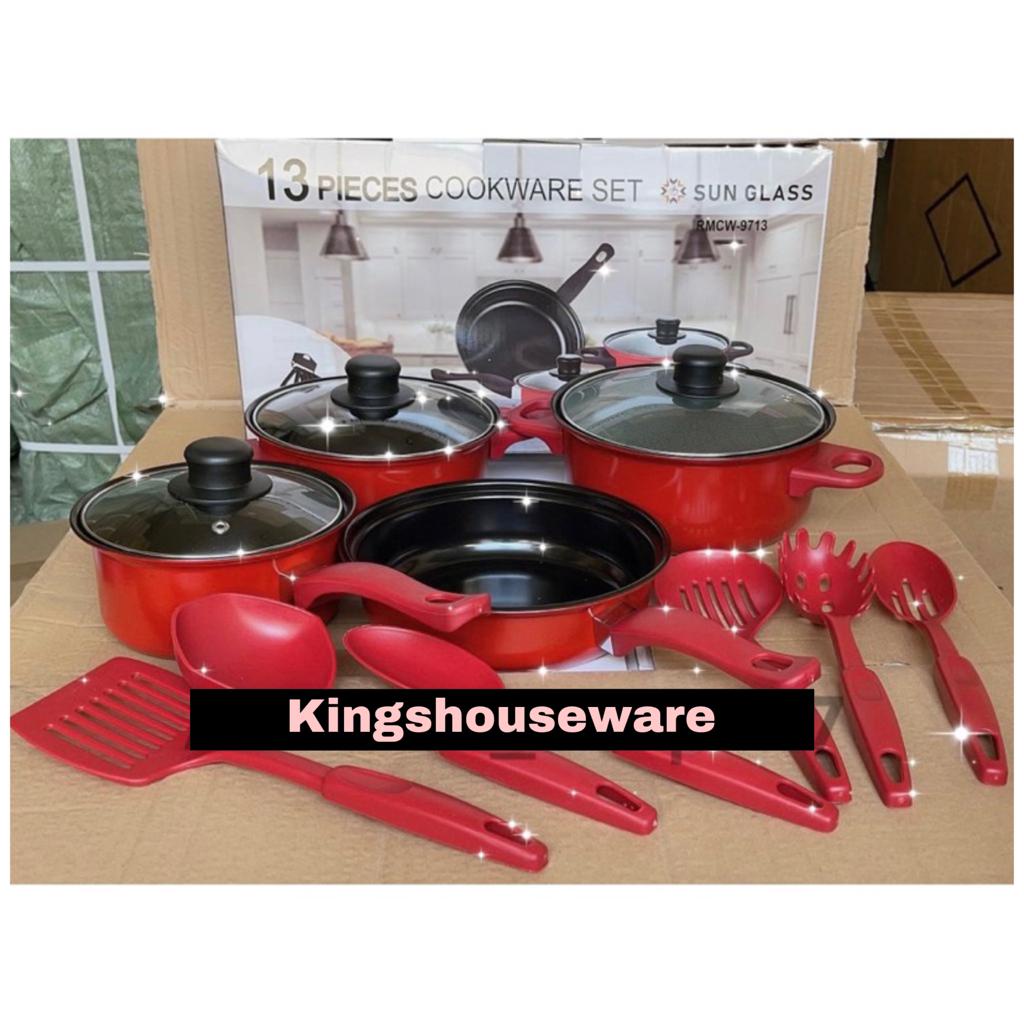 COOKWARE SET PANCI MASAK 13PCS SET PANCI SET SPATULA TEFLON LENGKAP