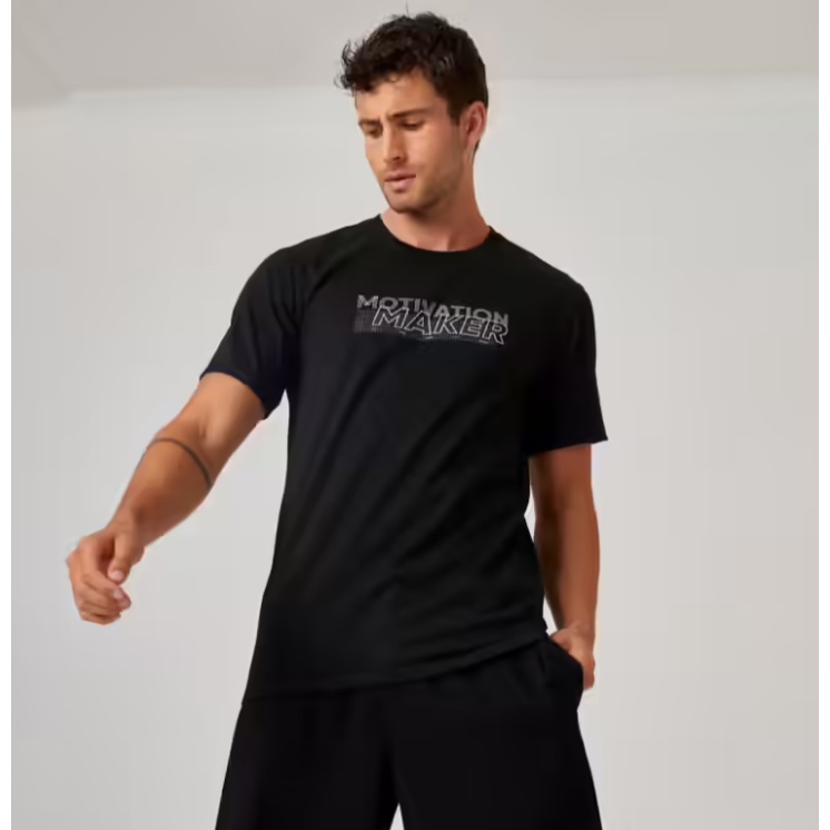 DOMYOS Kaos Berbahan Katun Olahraga Fitness Pria Lembut