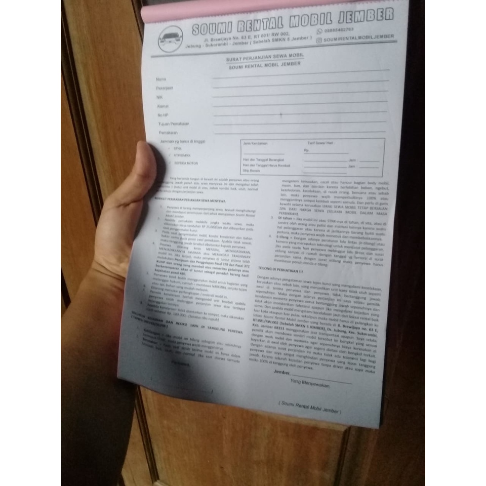 

(1 folio) nota custom free desain, free perforasi