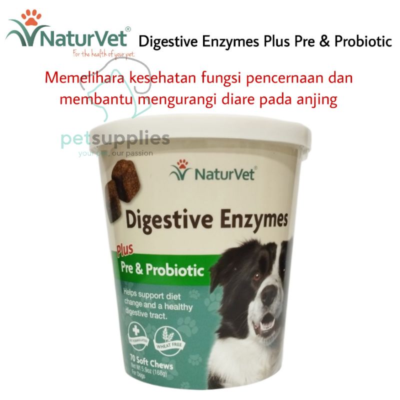 Jual Naturvet Digestive Enzymes Plus Pre Probiotic Vitamin Pencernaan