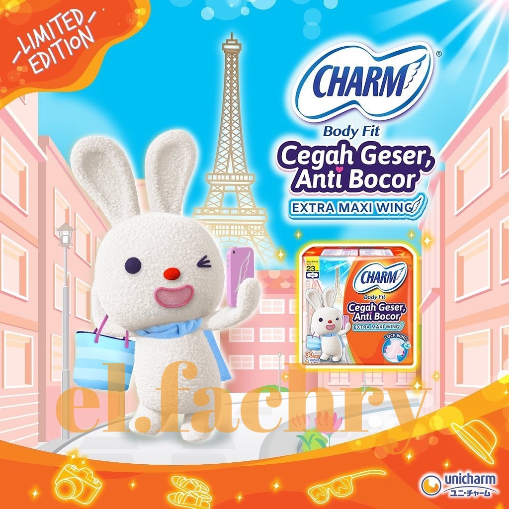 Charm Pembalut Body Fit Extra Maxi 23cm Wings dan Non Wing isi 30