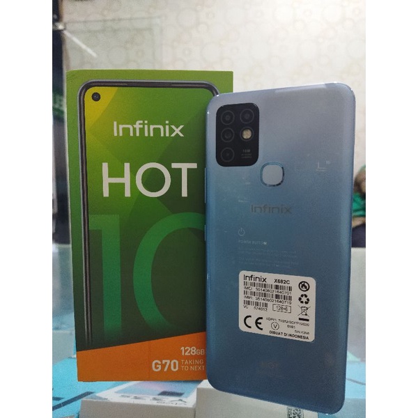 infinix hot 10 6/128second fullset