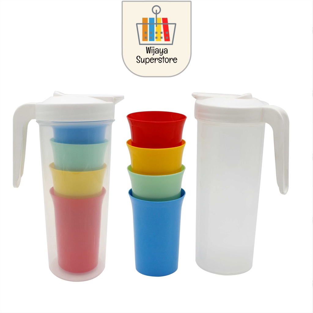 TEKO GELAS SET PLASTIK 5 IN 1 BPA Free - Teko Rainbow