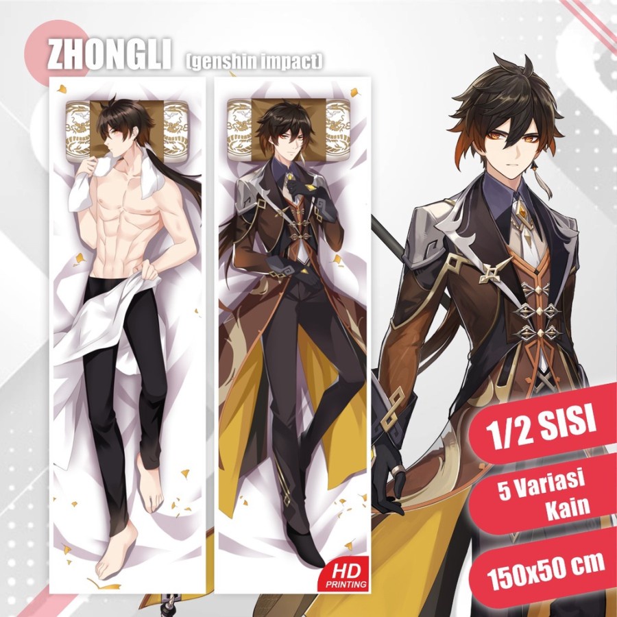 Dakimakura Zhongli Genshin Impact 150x50 cm (Cover Only)