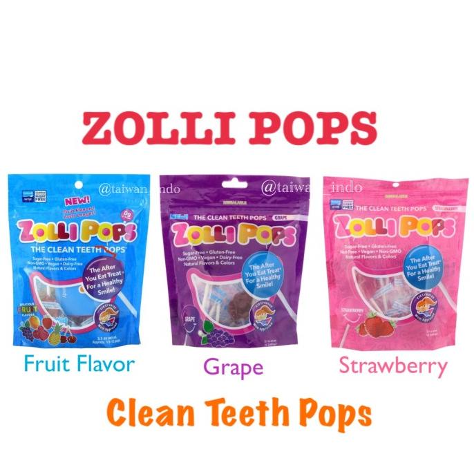 

[BISA COD] Zollipops The Clean Teeth - 15 Pops 25 Pops Zolli Pops