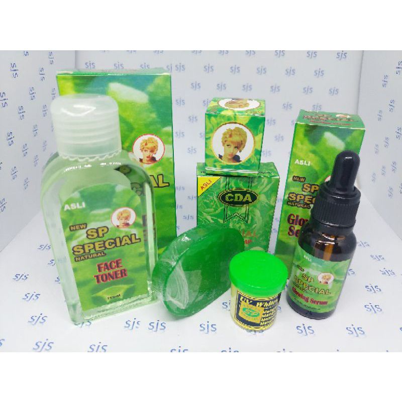 

SP HIJAU paket cream5 in1siang malam+serum dan sabun cda dus 1sett