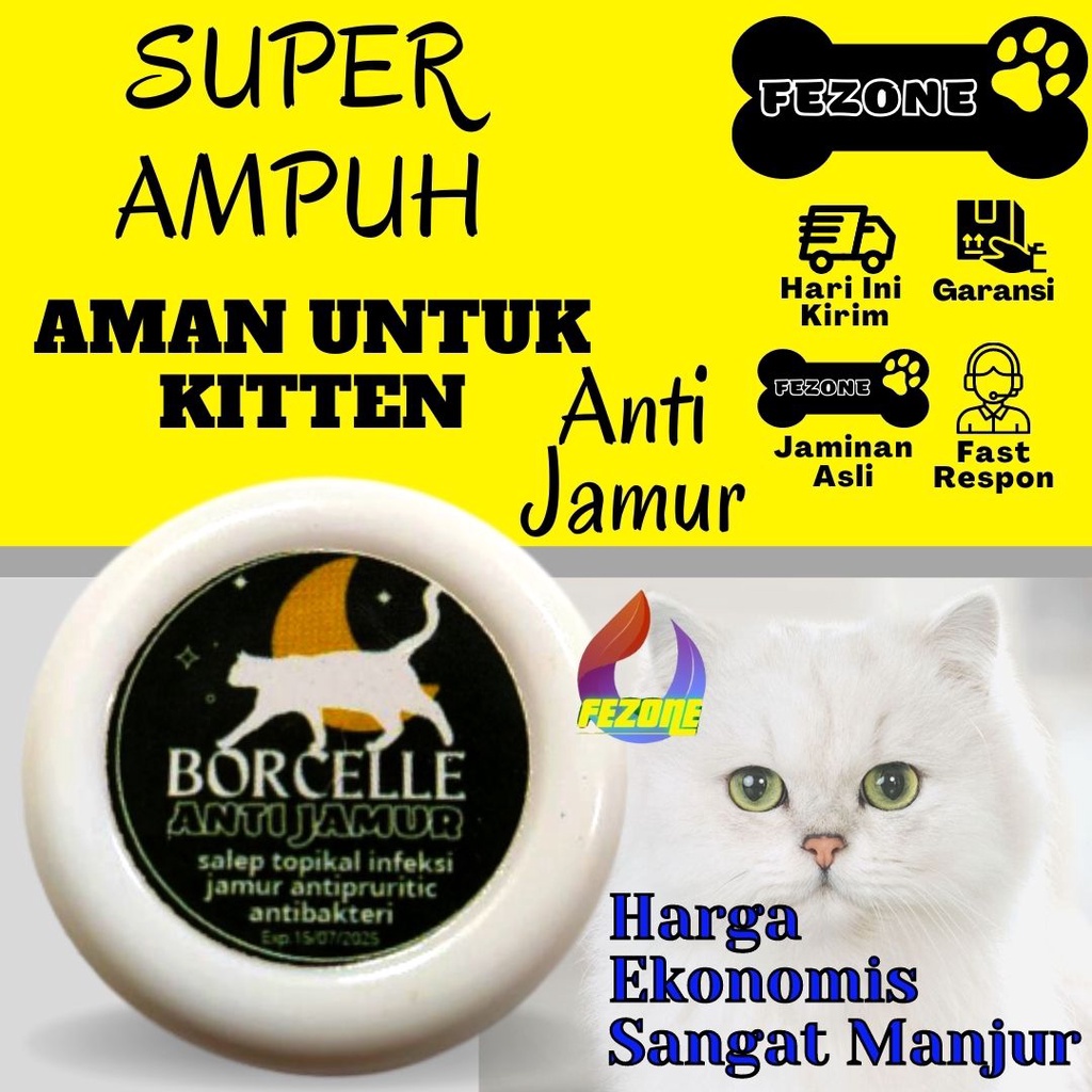 Salep Untuk Mengobati Jamur Kucing Kitten / Cream Anti Bakteri Kucing FEZONE