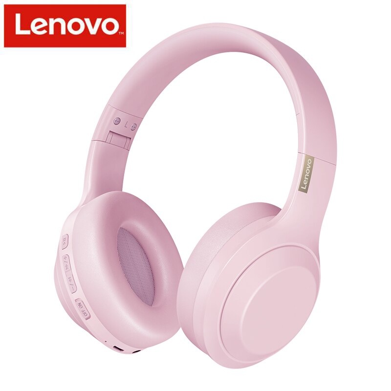 {Free Stiker} Lenovo TH10 Headphone Bluetooth Wireless Headset Earphone V5.0 - Pink