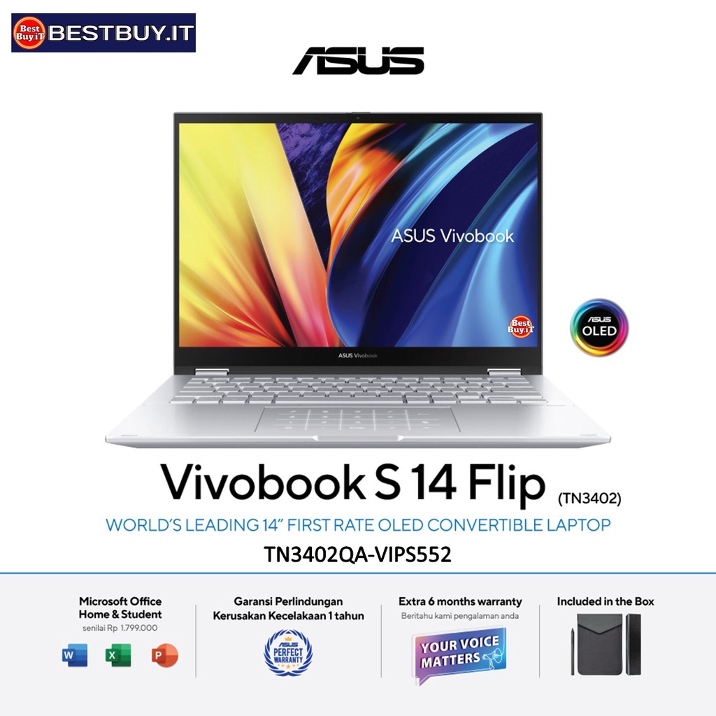 ASUS Vivobook S 14 Flip TN3402QA R5-5600H 8GB 512GB 14" TOUCH W11 OHS