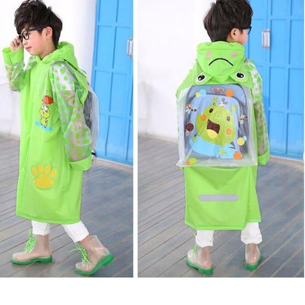 BestSeller Mantol Jas Hujan Anak TK Tebal Perempuan 9 Tahun Cewek Cowok GREEN KEROPI Baju Jas Hujan 