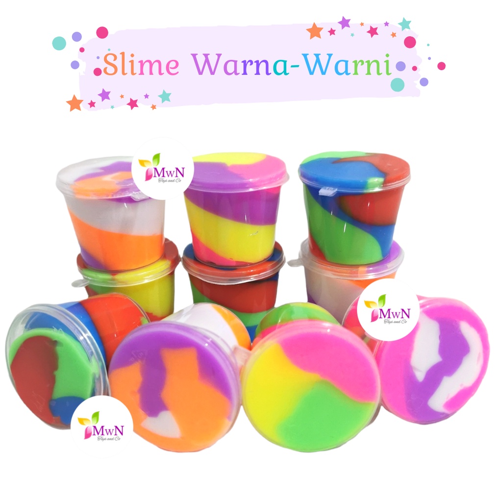 MWN Mainan Anak Slime Warna Warni Rainbow Pelangi (1pc)