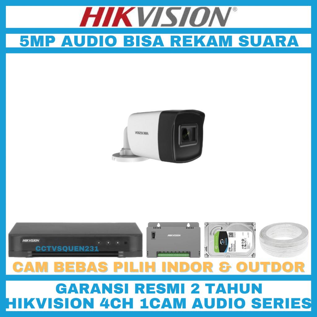 PAKET CCTV HIKVISION 5MP 4 CHANNEL 1 CAMERA AUDIO SERIES TURBO HD