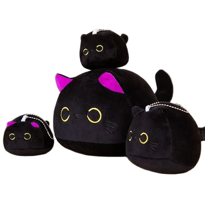 Kawaii Kucing Hitam Sekitar 8 cm Bantal Plush Boneka Mainan Lucu Imut High Quality Mainan Untuk Anak Laki-Laki Perempuan Teman Menghias Anak