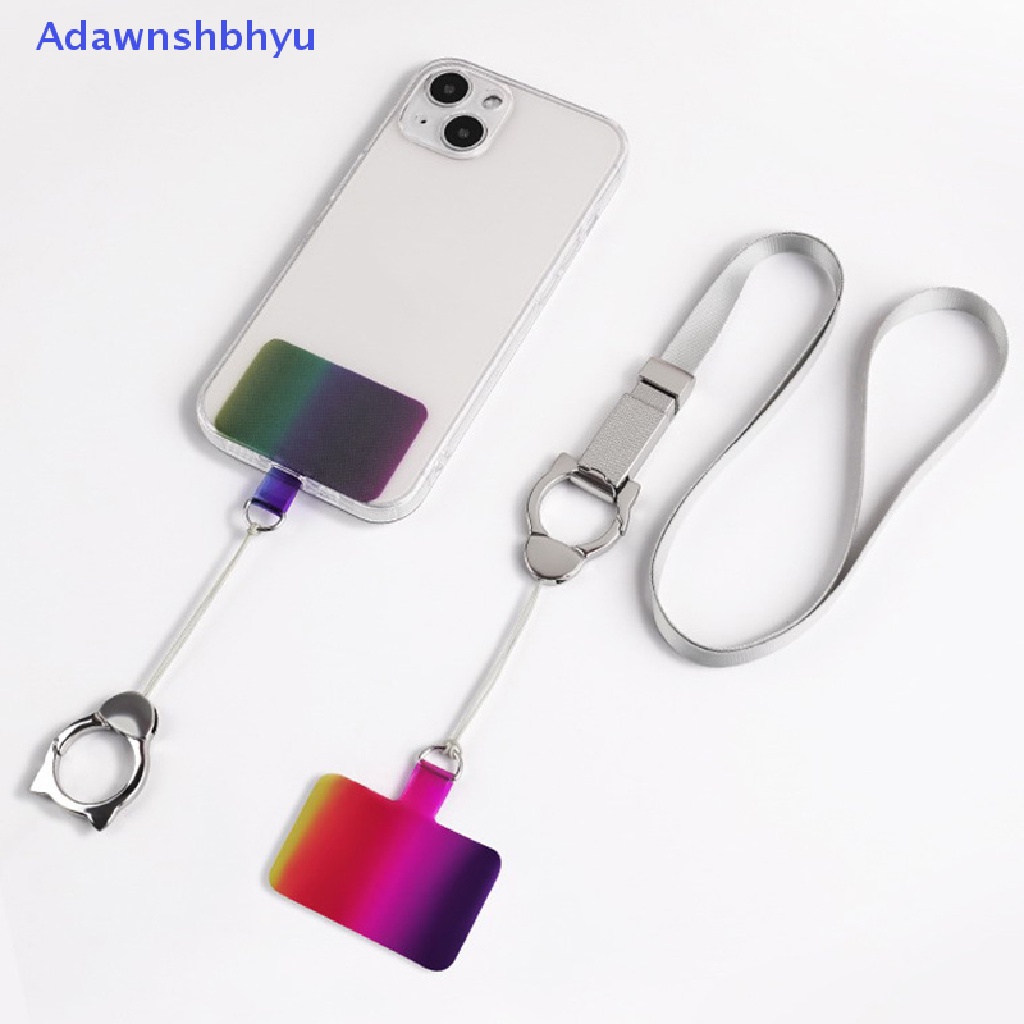 Adhyu Colorful Phone Lanyard Gasket Adjustable Detachable Neck Cord Lanyard Case Tali Pengaman Telepon Tether ID