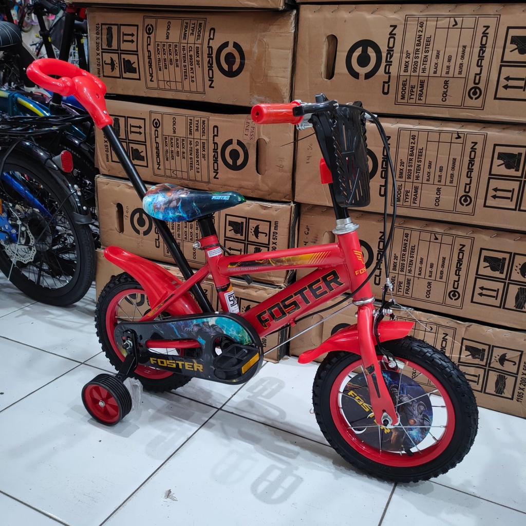 foster sepeda bmx anak 12 inch ban pompa dorongan setir 605-7