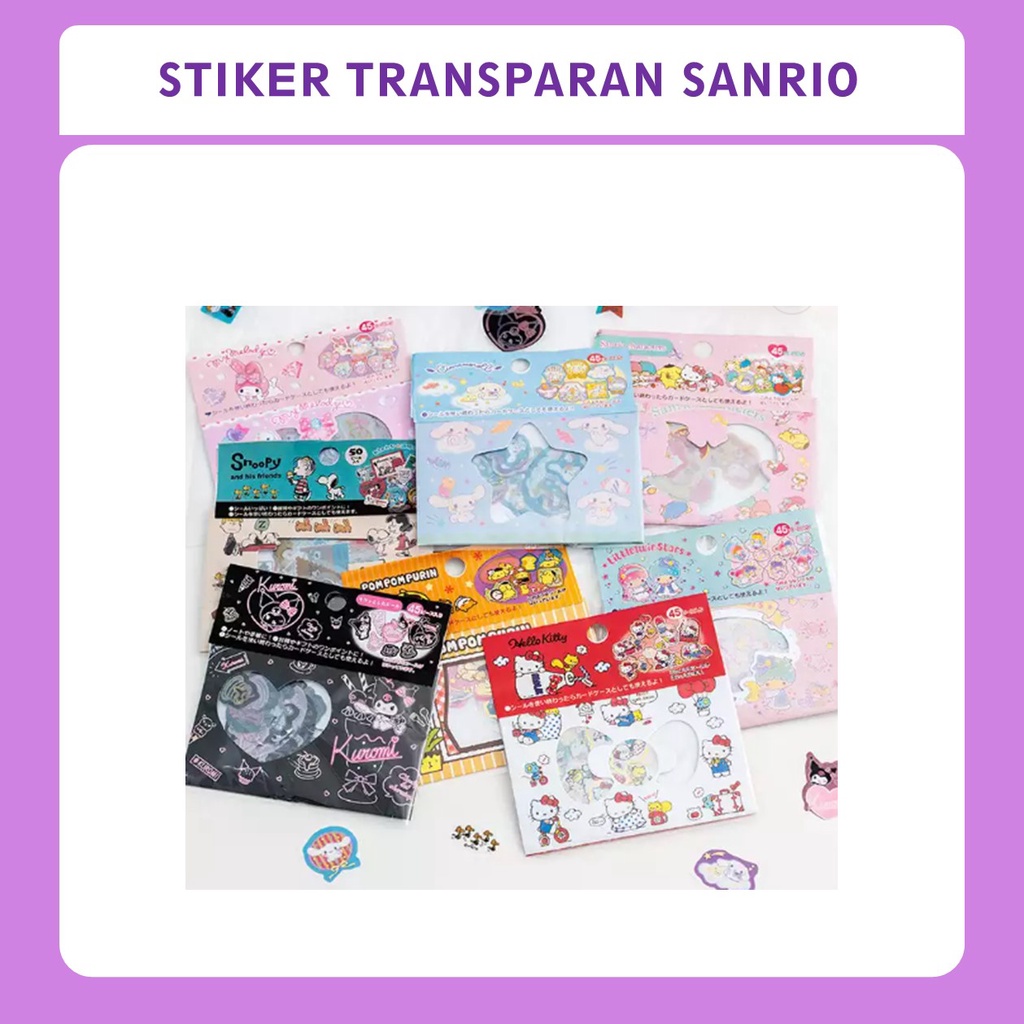 

Transparant Stiker Sanrio Cinnamoroll My Melody Little Twin Star