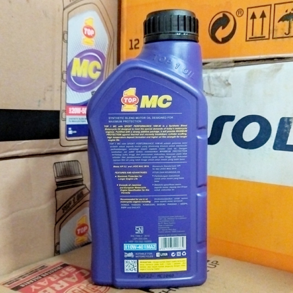 OLI MESIN MOTOR TOP 1 / TOP1 / TOP ONE MC 10W-40 1 LITER