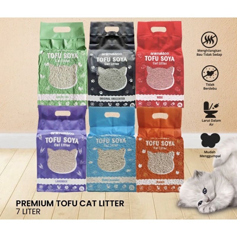 ANINAL &amp; CO SOYA CLUMP 7 LITER CAT LITTER PASIR KUCING TOFU ANTI DEBU GUMPAL KITCAT ANIMAL&amp;CO 7 L