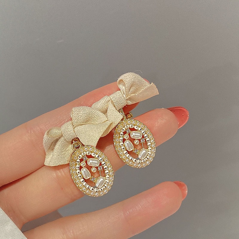 IFYOU Anting Busur Vintage Anting Tusuk Mutiara Anting Tusuk Untuk Wanita Perhiasan Aksesoris Fashion Perhiasan