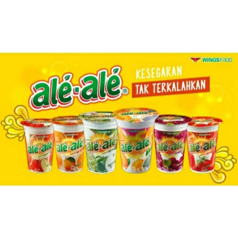 

Ale-ale Minuman Ale-Ale - 1 Dus isi 24cupx180ml [ All Varian Rasa ]