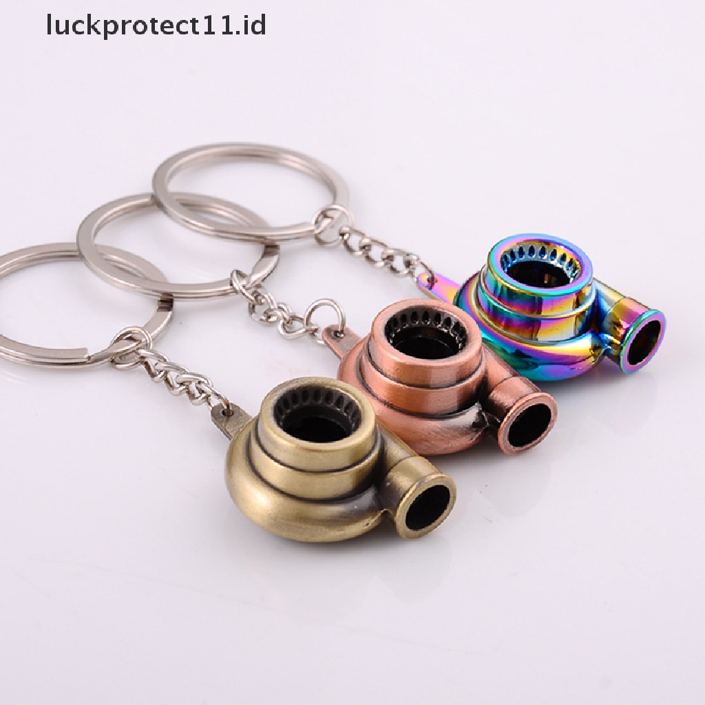 /Fashion Hot// Fashion// Gantungan Kunci Turbo Turbocharger Mini Spinning Turbine Key Chain Ring Keyring.