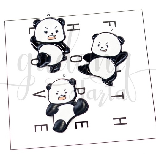 Pin Kungfu Panda Black And White Bros Tas Motif Panda Lucu GH 208775