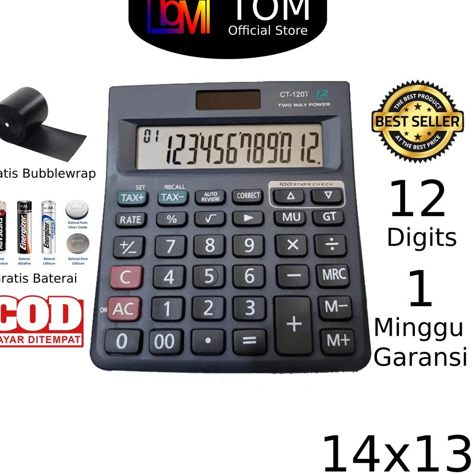 

[X(2)W ❤] Kalkulator 120T 12 Digit - Calculator Check Dual 2 Power-premium