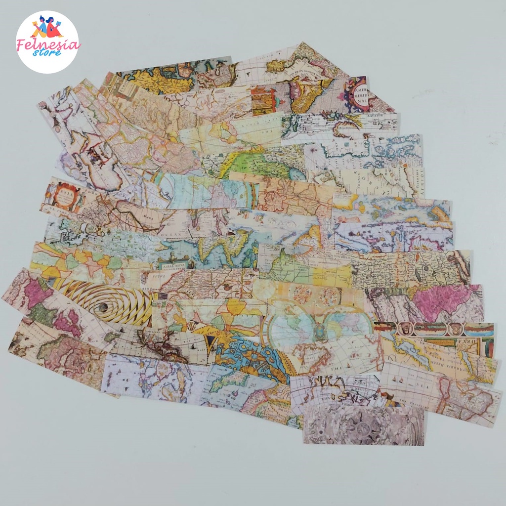 

Sticker Retro Explore Map untuk DIY, Jurnal, Scrapbook per 10pcs
