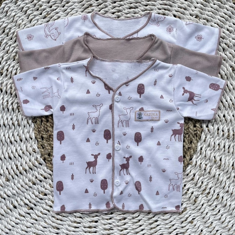 3 PCS Baju Bayi Lengan Pendek + Celana Pendek Bayi Baru Lahir Baju Bayi Setelan Warna Taro Celana Bayi Newborn Hampers Bayi Hadiah Lahiran Bayi DNW BABY