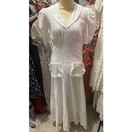 Dress Katun Bordir / Rubia putih /Katun bolong Putih