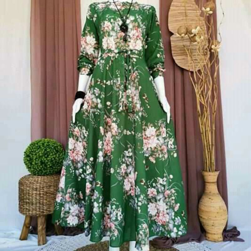 BAHAN KAIN SPREI METERAN MOTIF BUNGA FLORA SHABBY MUKENA DRESS DASTER L 240