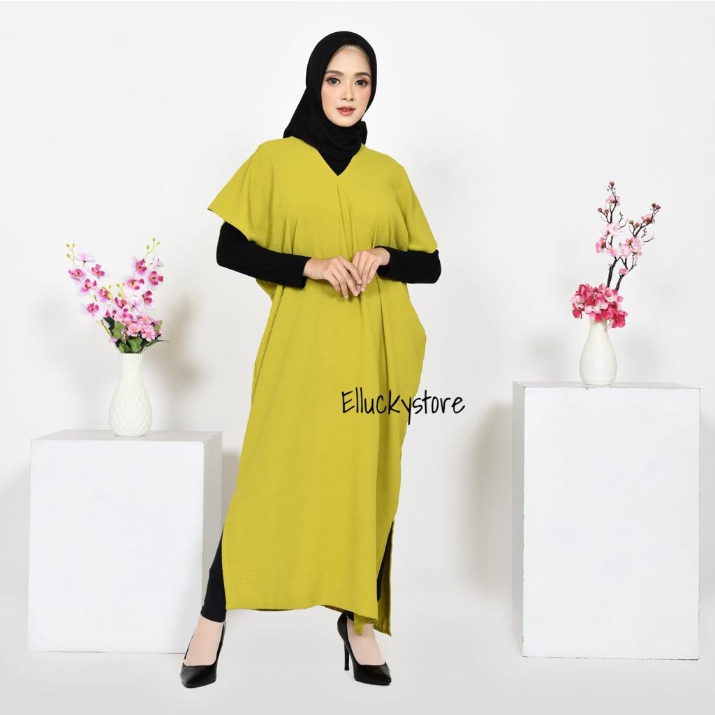 Dress Long Square Crinkle Airflow Nagita