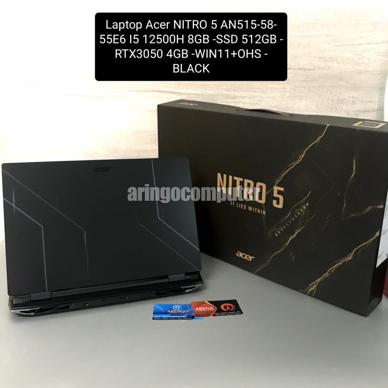Laptop Acer NITRO 5 AN515-58-55E6 I5 12500H 8GB -SSD 512GB -RTX3050 4GB -WIN11+OHS -BLACK