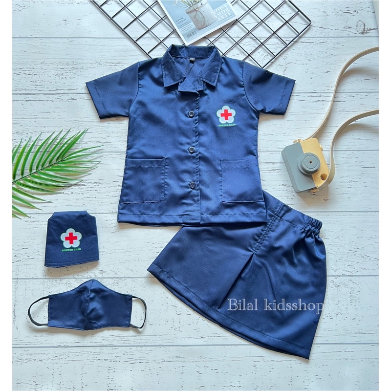 BAJU DOKTER ANAK/KOSTUM DOKTER ANAK 1-5th/BAJU DOKTER KECIL ANAK