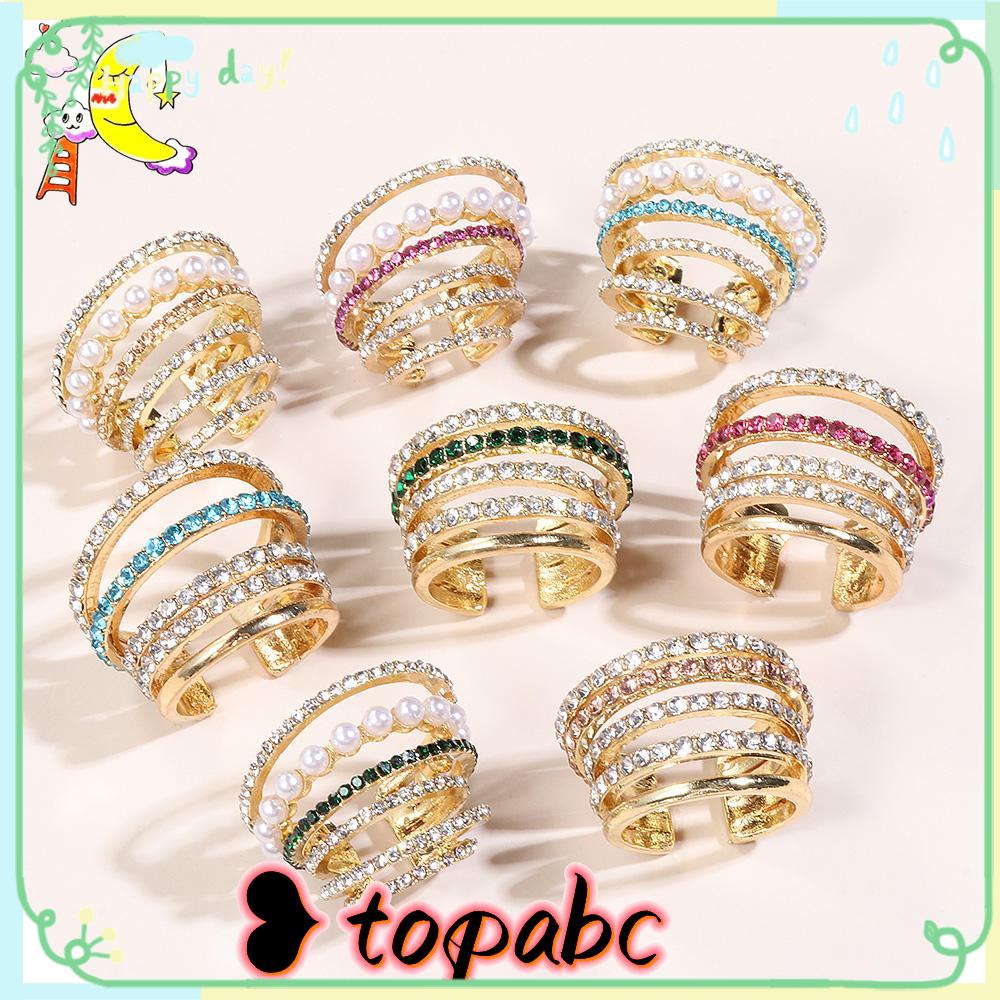 Top 1PC Mutiara Cuff Anting Wanita Berlian Imitasi Tanpa Tindik Berbentuk C