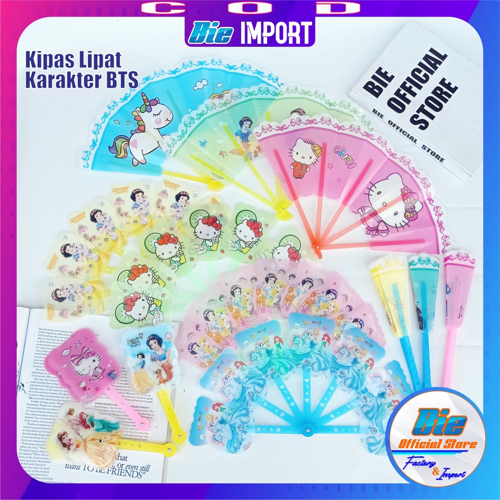 Kipas Tangan Lipat Karakter Style Impor Best Seller