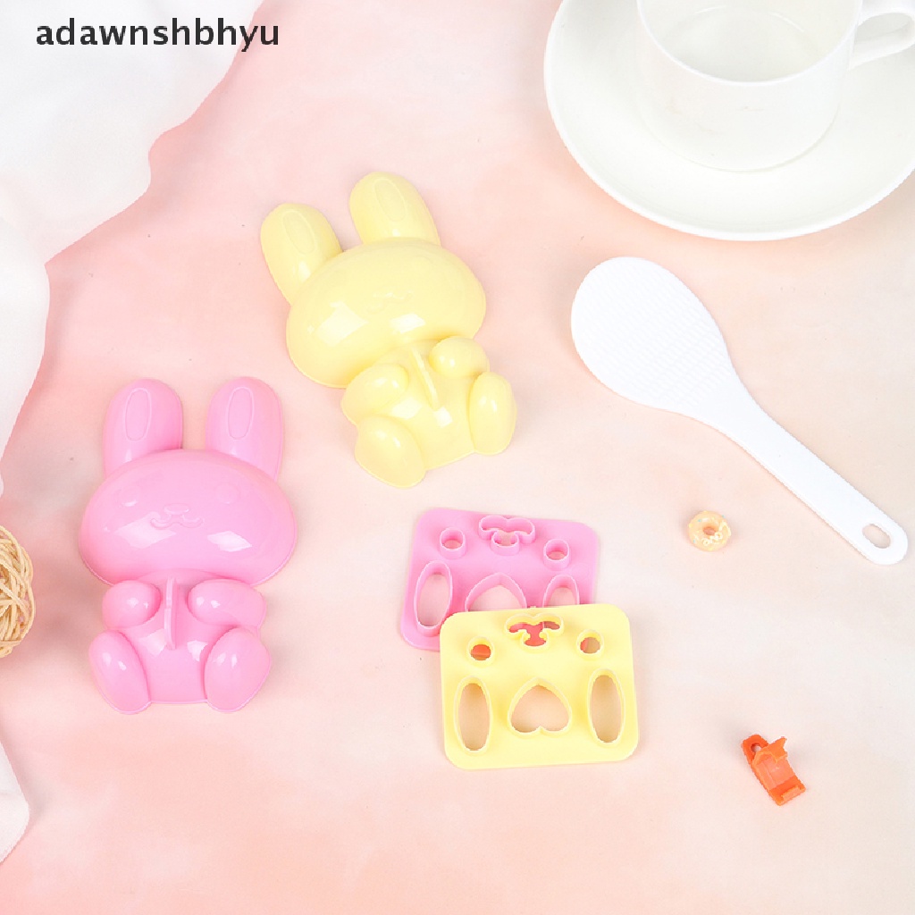 Adawnshbhyu 1Set Cetakan Sushi Dapur Cetakan Sandwich Kelinci Rice Ball Mold DIY Bento MakerTool ID