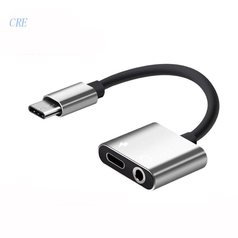 Cre Charging/Adaptor Music Type-C USB C to 3.5mm Headset Jack Adapter Plug &amp; Untuk Bermain USB 3.1 Type-C Adapter OTG Adapt