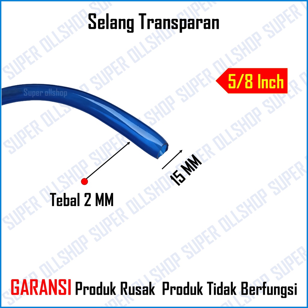 Selang Air Transparan Transparant 1/2 5/8 Inch Permeter / Selang Air Siram Taman Tanaman Cuci Motor Mobil Transparan Tebal Murah