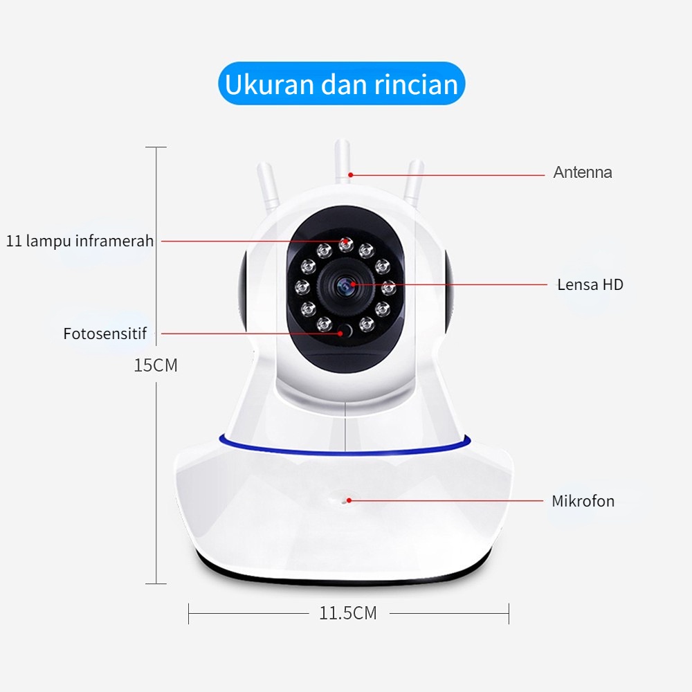 V380 Q5 Kamera panorama 360 derajat nirkabel tanpa jalan buntu, dalam ruangan dapat dihubungkan ke ponsel, monitor rumah night vision definisi tinggi Jarak Jauh